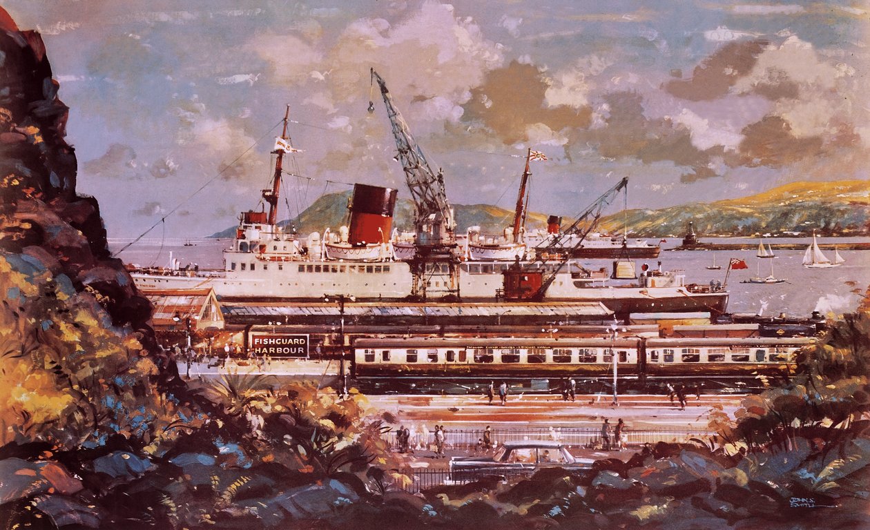 Havengezicht Fishguard door John S. Smith