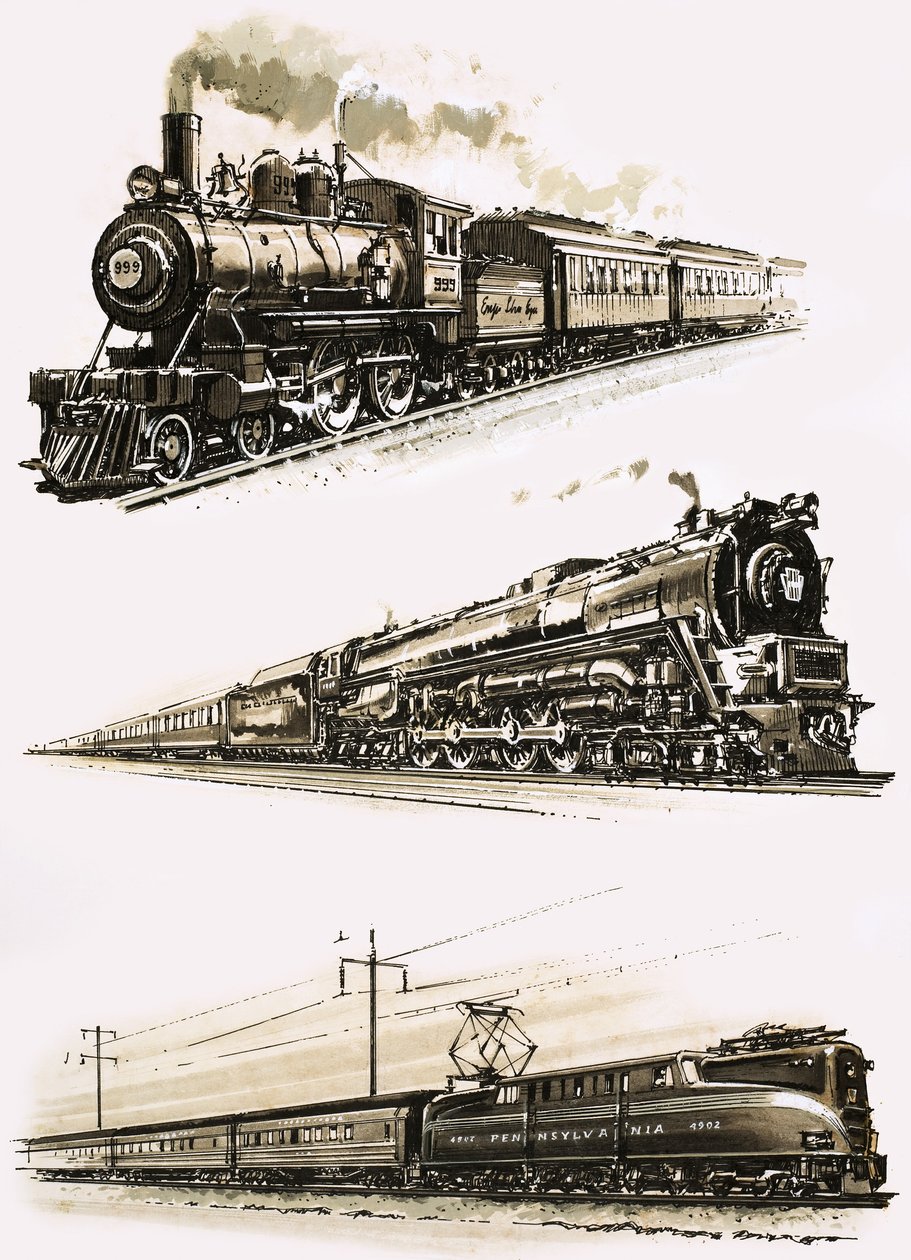 Montage van treinen uit de VS door John S. Smith