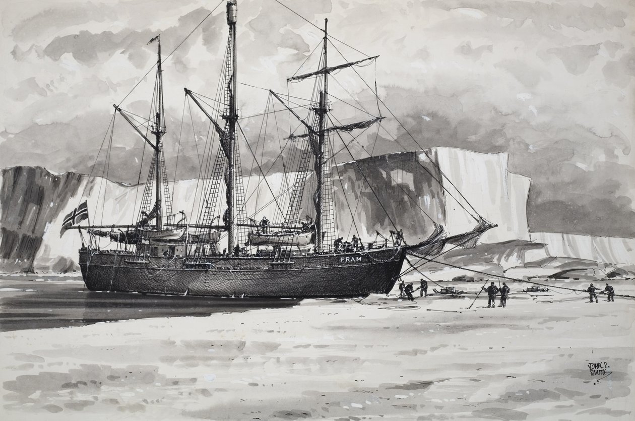 Het raam (gouache op papier) door John S. Smith