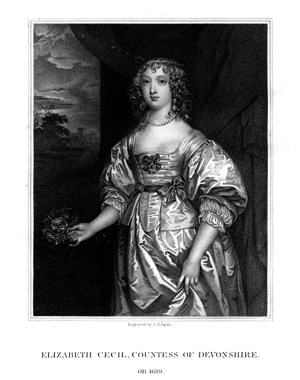 Elizabeth Cecil, Gravin van Devonshire, 1824 door John Samuel Agar