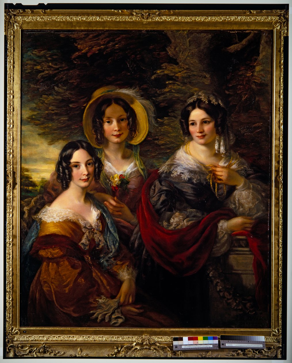 Portret van Frances, Charlotte & Catherine Voules door John Scarlett Davis
