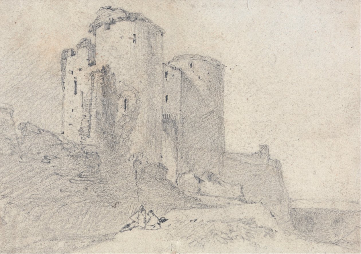 Kasteel Beeston, Cheshire: Ingang tot het kasteel door John Sell Cotman