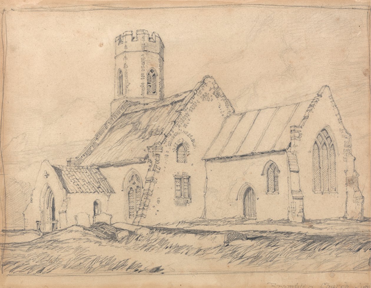 Brampton Kerk, Norfolk, vanuit het Zuidoosten door John Sell Cotman