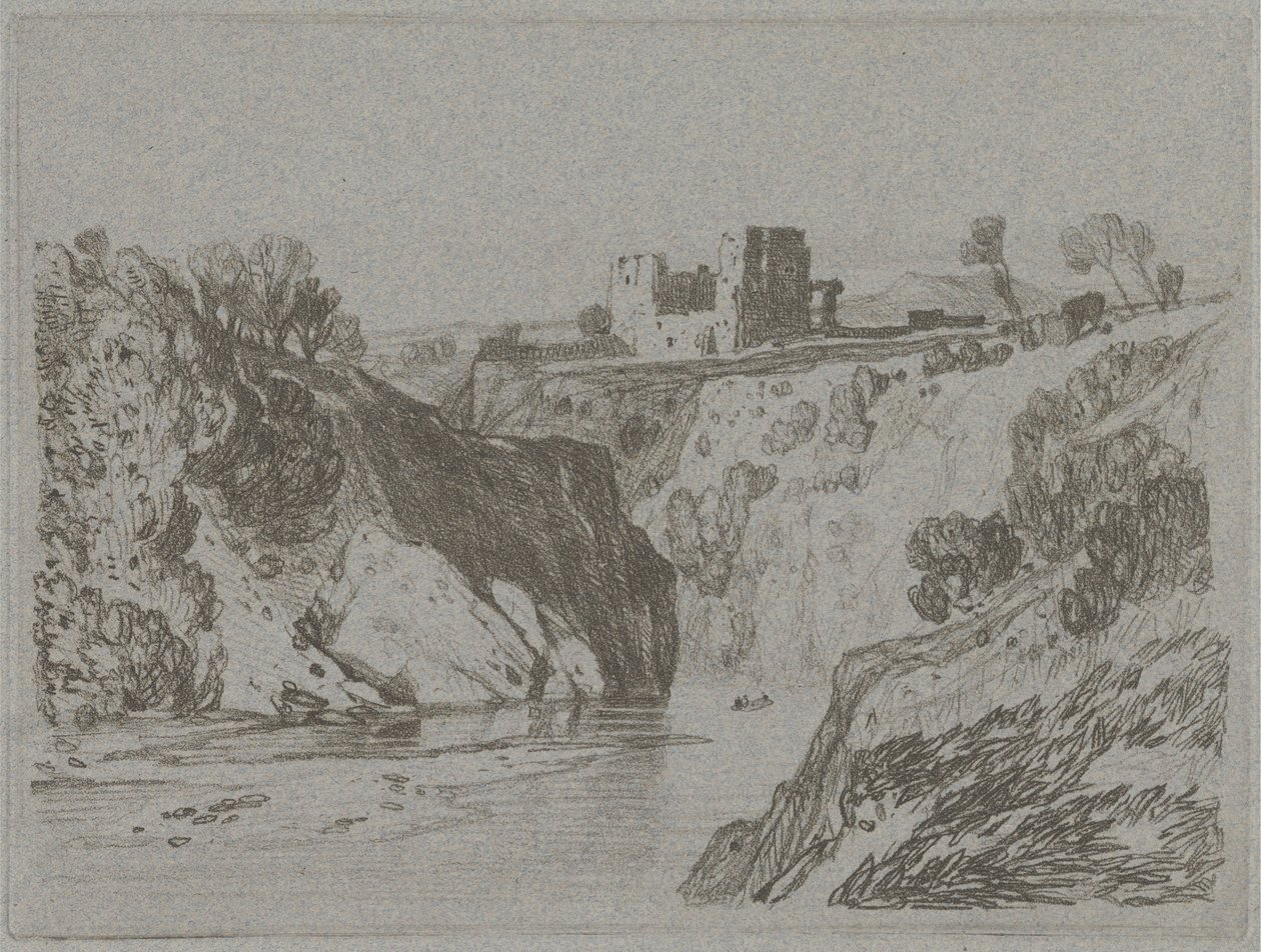Kasteel Boven een Rotsachtige Kloof door John Sell Cotman