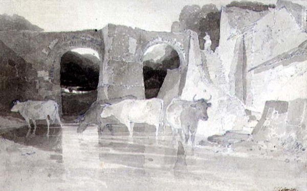 Vee in een Rivier door John Sell Cotman