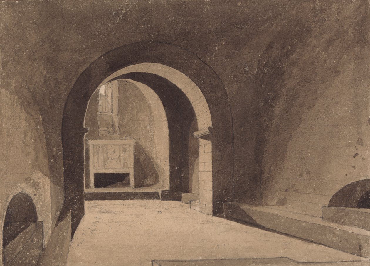 Crypte van Saint Gervaise, Rouen, Normandië door John Sell Cotman
