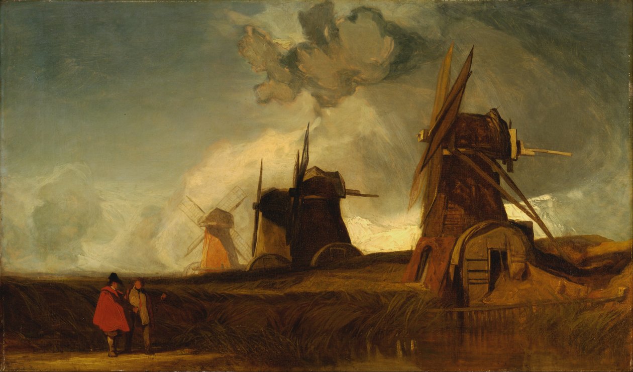 Drainage Molens in de Venen, Croyland, Lincolnshire door John Sell Cotman