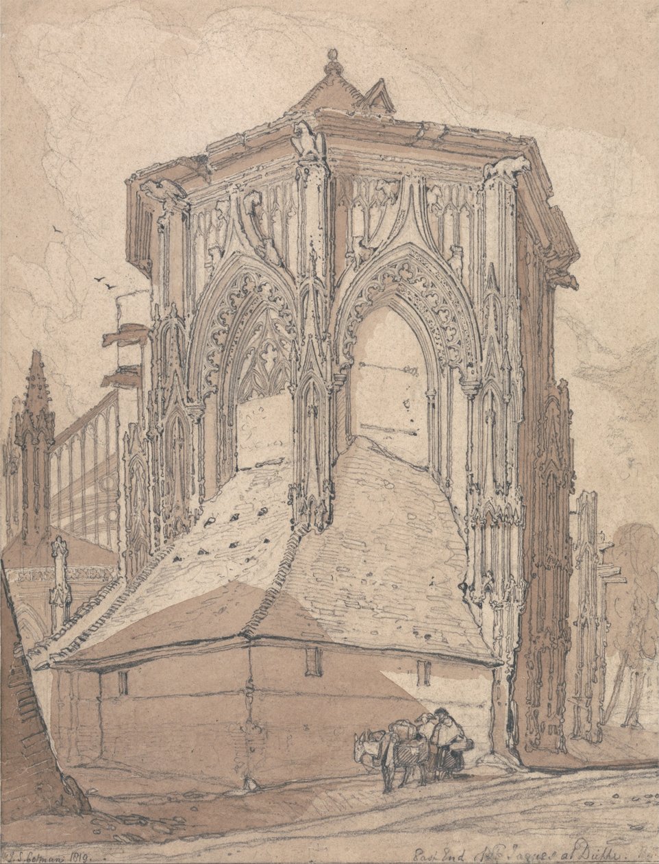 Oostkant van Saint Jacques bij Dieppe, Normandië door John Sell Cotman