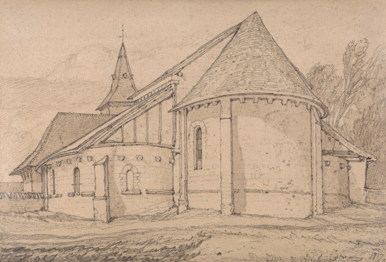 Oostkant van de abdijkerk van St. Paul in Rouen, Normandië door John Sell Cotman