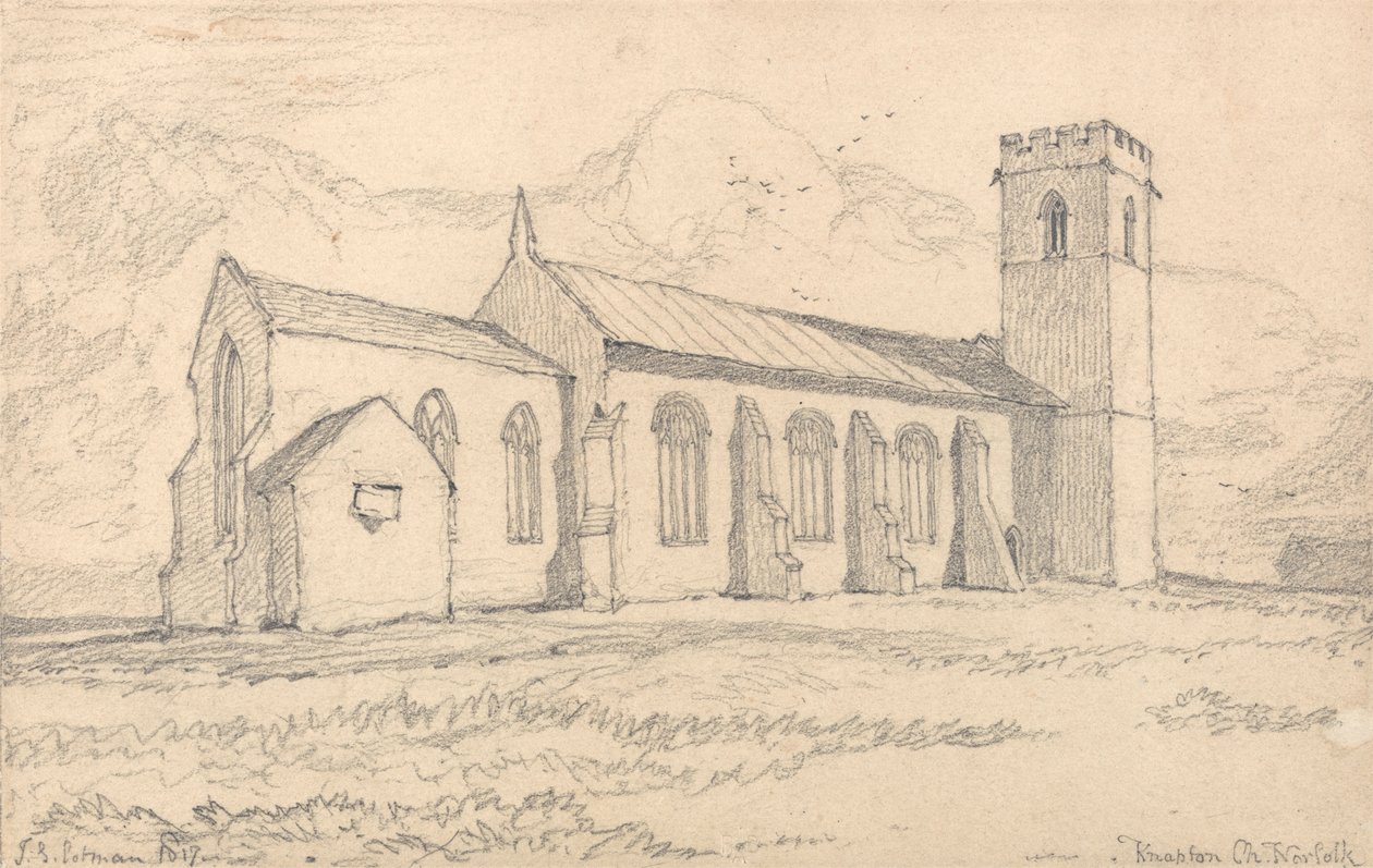 Knapton Kerk, Norfolk, vanuit het Noordoosten door John Sell Cotman
