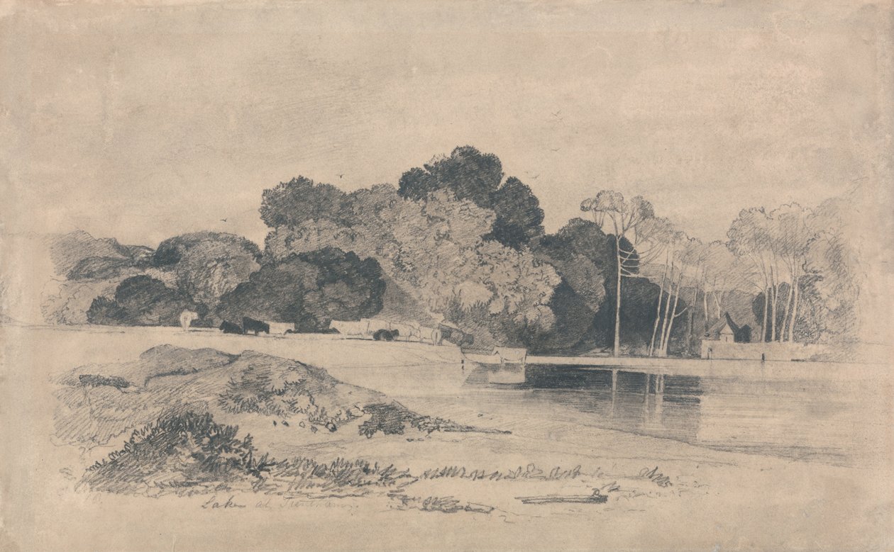Meer bij Trentham, Staffordshire door John Sell Cotman