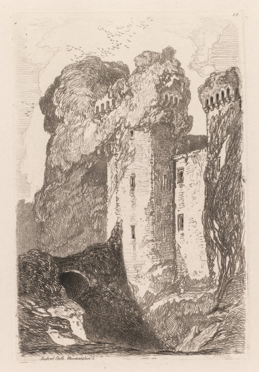 Liber Studiorium: Ragland Castle, Monmouthshire, 1838 door John Sell Cotman
