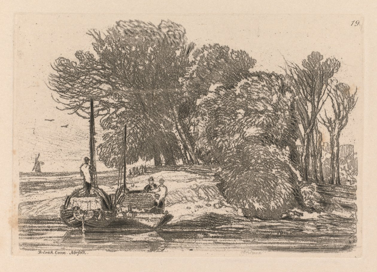 Liber Studiorum: Plaat 19, Postwick Grove, Norfolk door John Sell Cotman