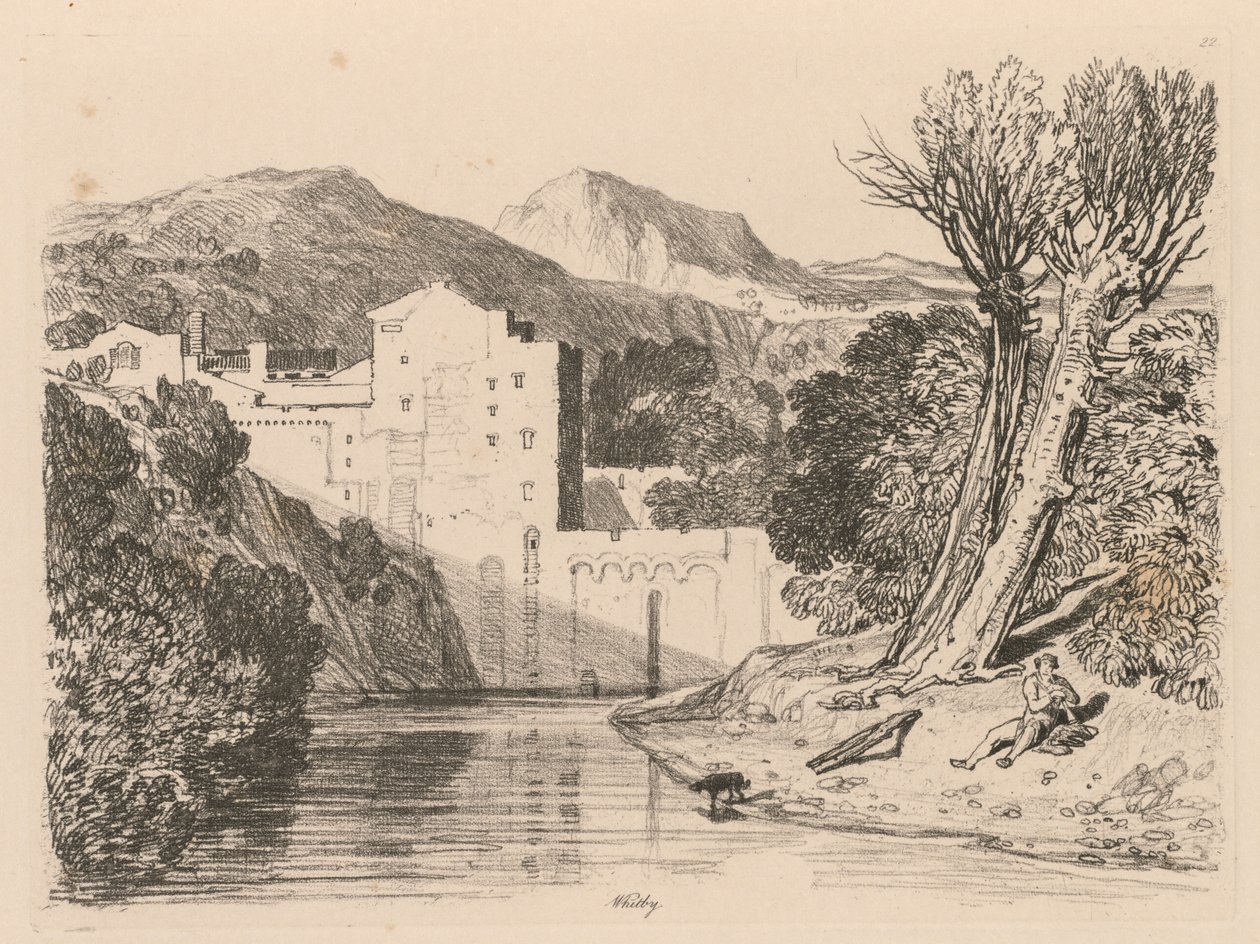 Liber Studiorum: Plaat 22, Whitby, 1838 door John Sell Cotman