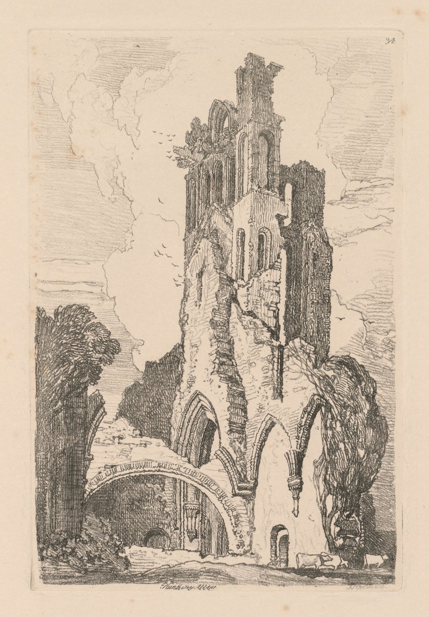 Liber Studiorum: Plaat 34, Llanathony Abbey, Monmouthshire door John Sell Cotman