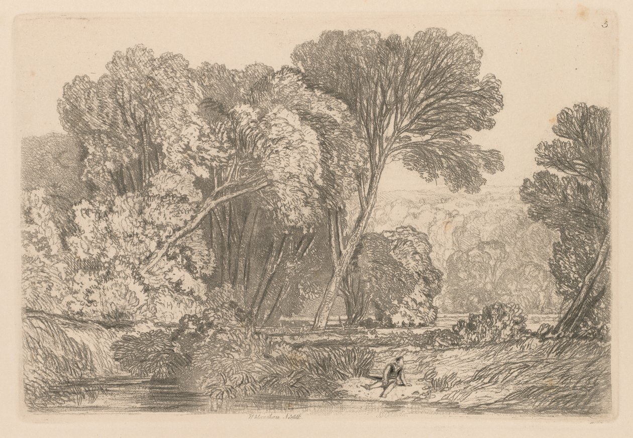 Liber Studiorum: Plaat 5, Walsingham, Norfolk, 1838 door John Sell Cotman
