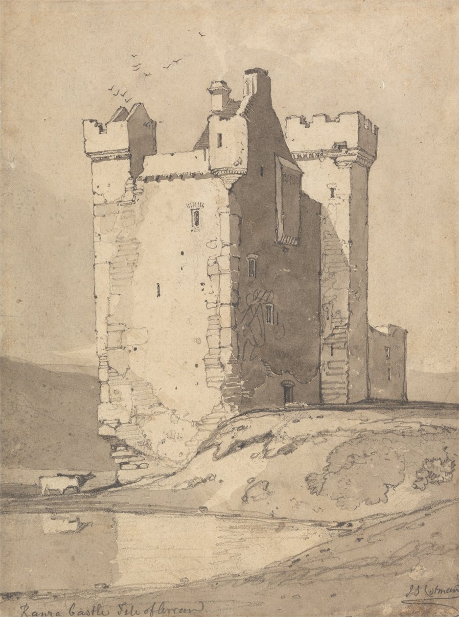 Kasteel Loch Ranza, eiland Arran, Schotland door John Sell Cotman