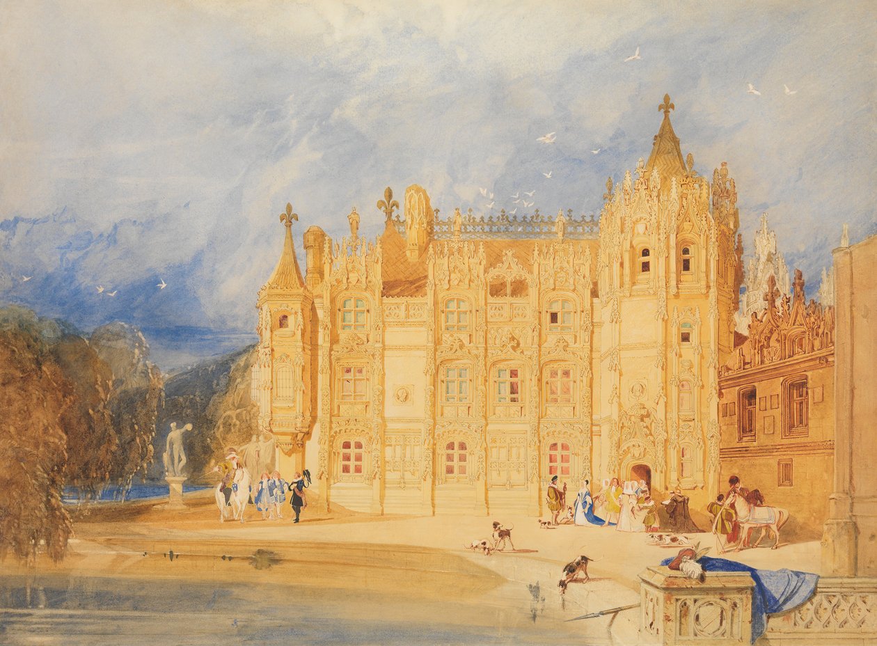 Het Abtsgebouw, Abdij van St. Ouen, Rouen door John Sell Cotman