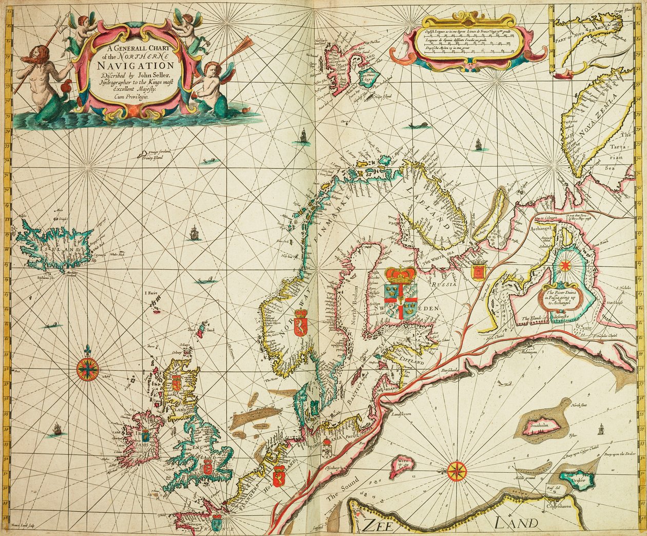 Een algemene kaart van de noordelijke navigatie door John Seller