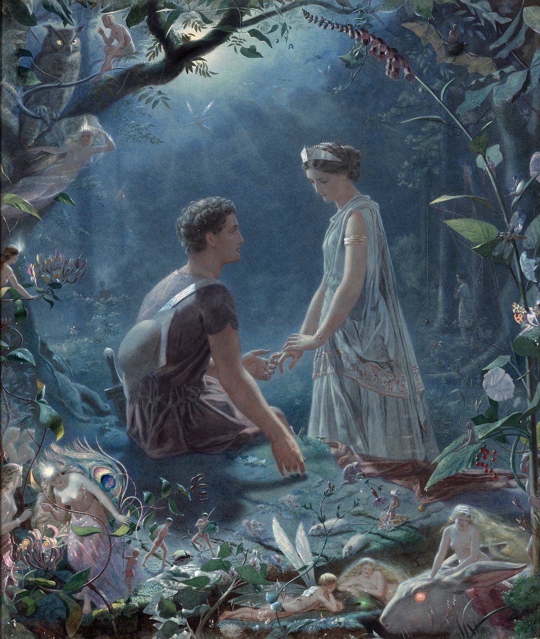 Lysander en Hermia (detail) door John Simmons