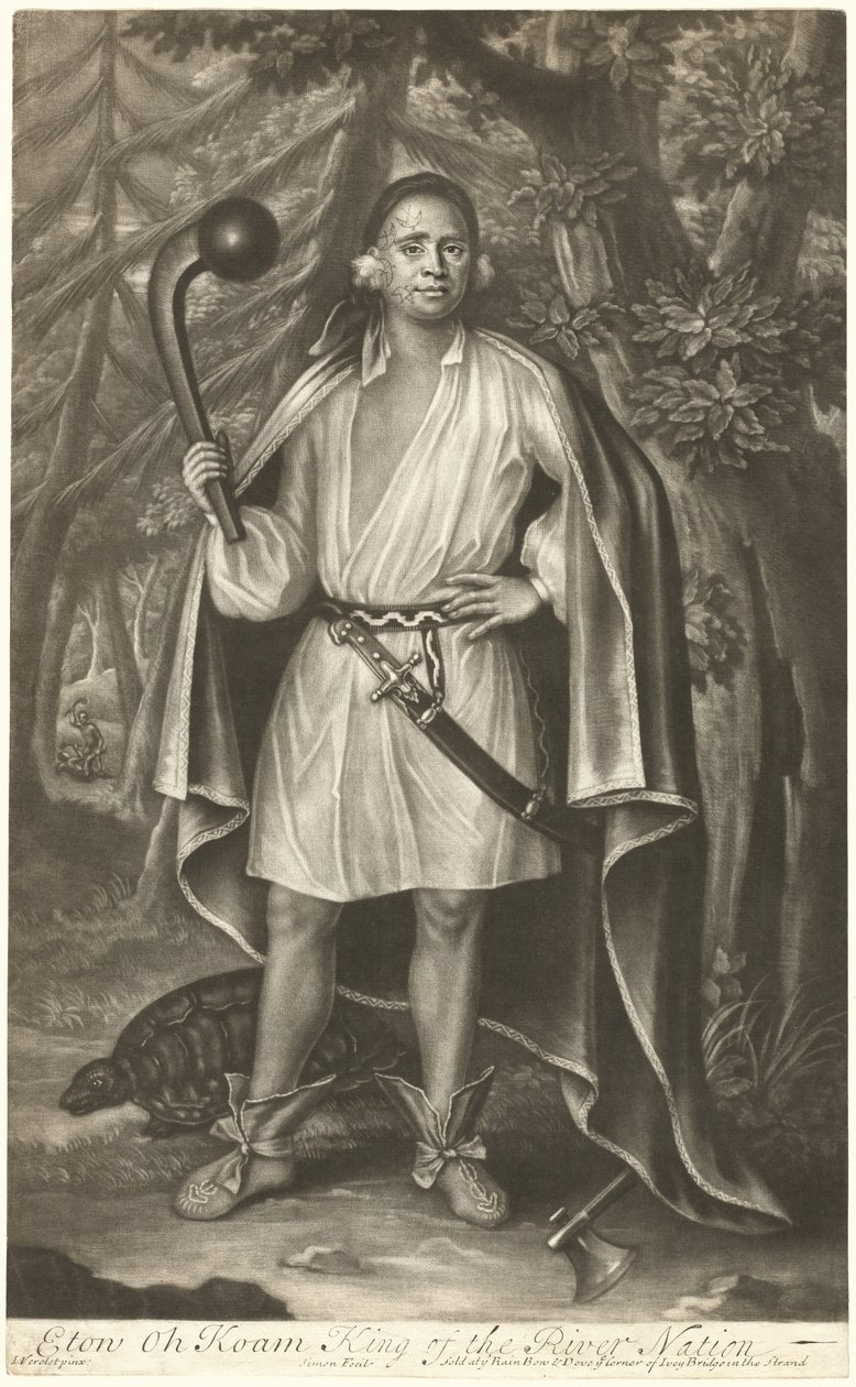 Etow Oh Koam, Koning van de Riviernatie door John Simon after John Verelst