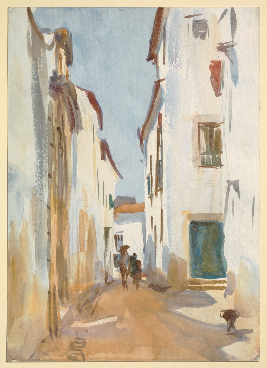 Een straatscène, Spanje door John Singer Sargent