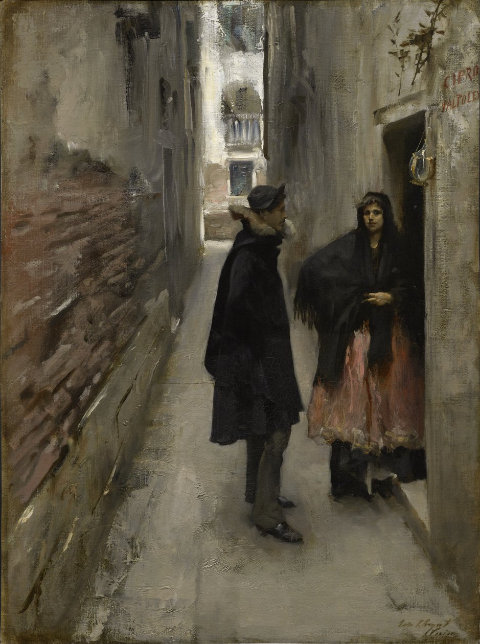 Een straat in Venetië door John Singer Sargent