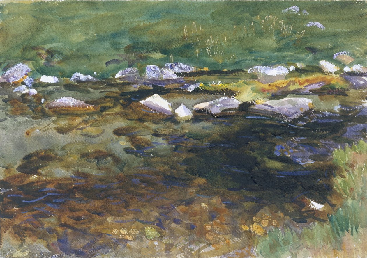 Beek en Weide door John Singer Sargent