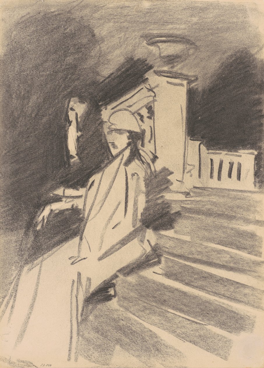 Bij de fontein, Villa Torlonia, Frascati door John Singer Sargent