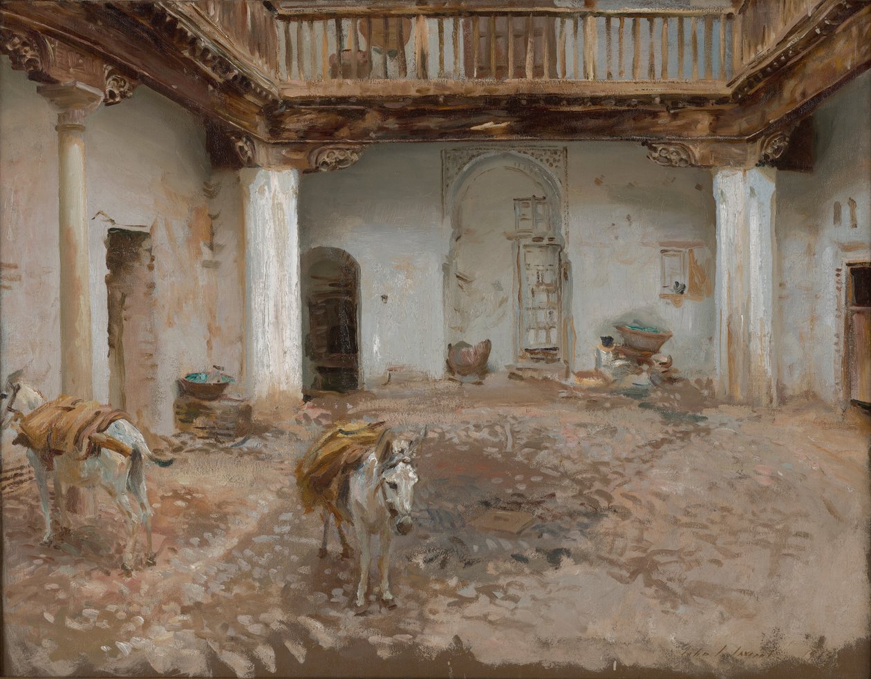 Courtyard, Casa del Chapiz door John Singer Sargent