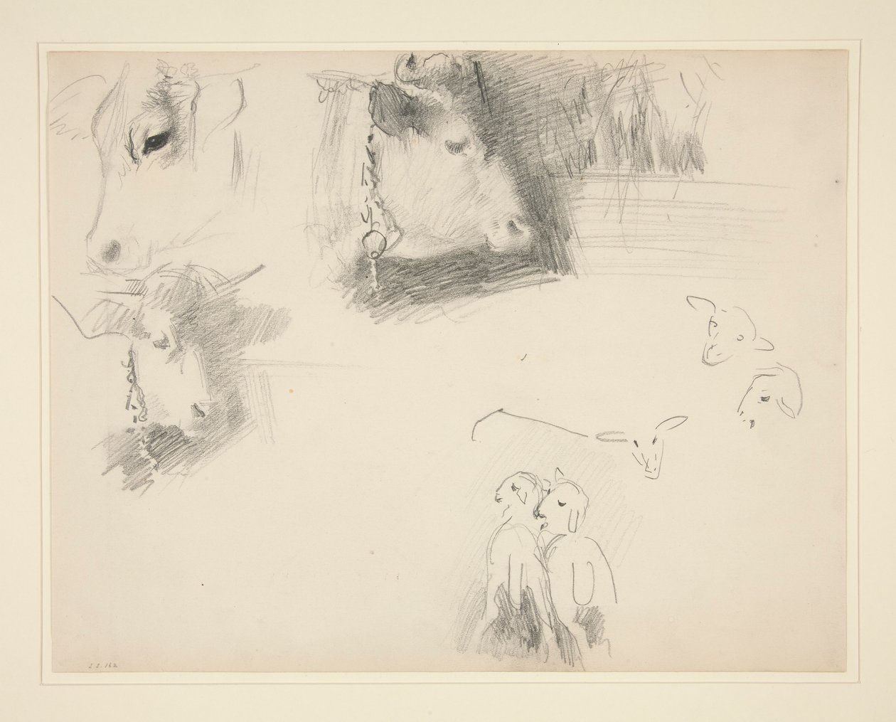 Koeien en schapen door John Singer Sargent