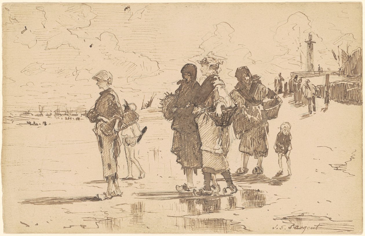 Op weg naar de visvangst door John Singer Sargent