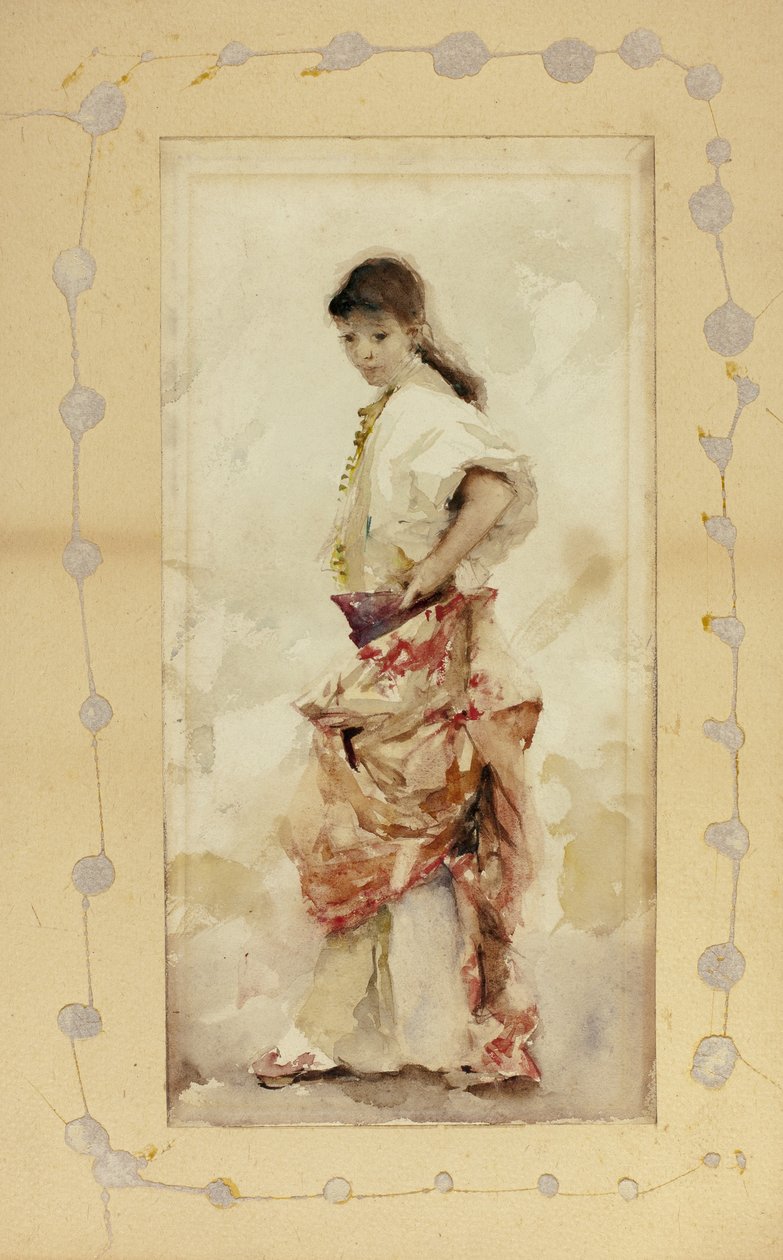 Meisje in Spaanse kostuum, voor 1880 door John Singer Sargent