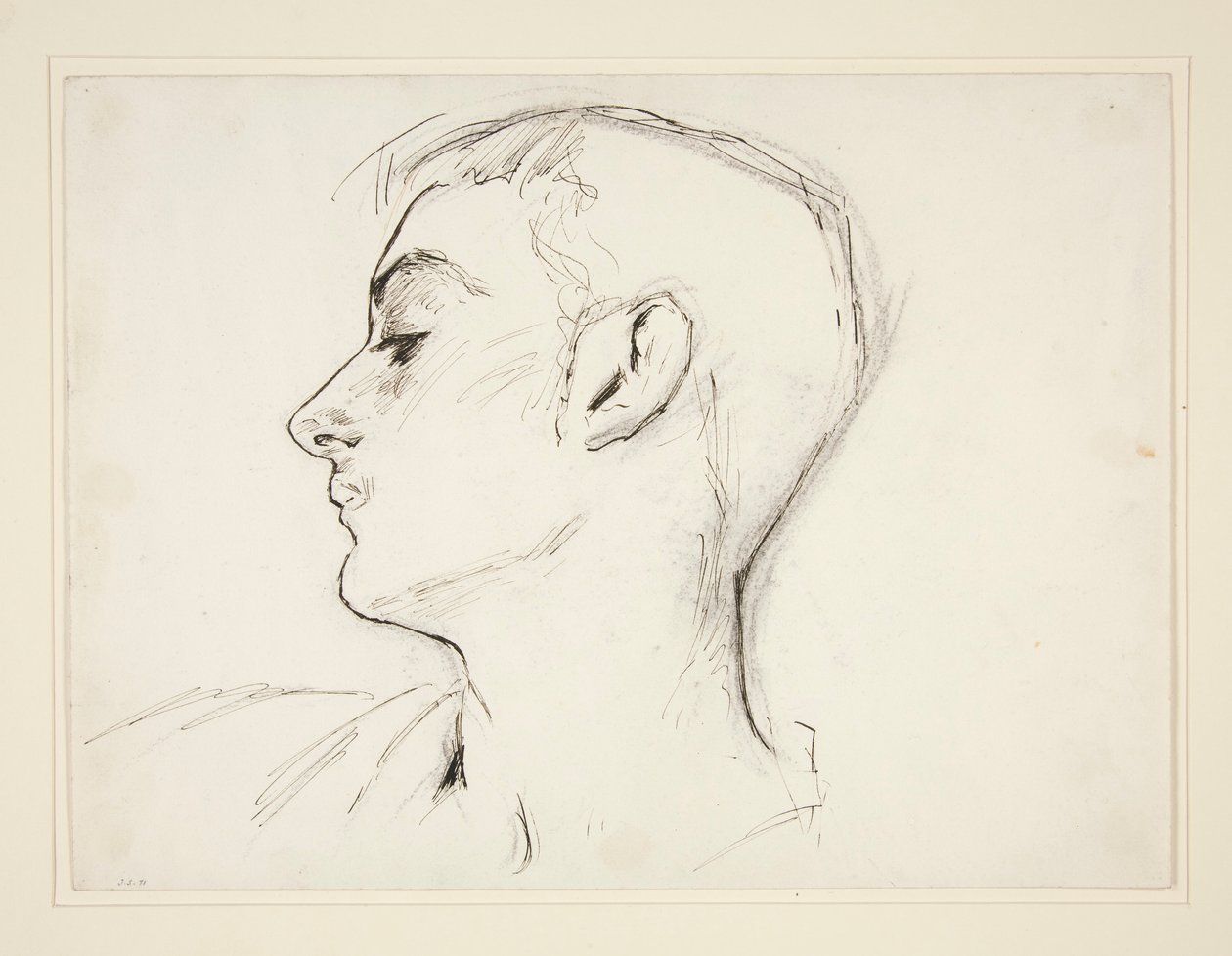 Hoofd van een jonge man in profiel door John Singer Sargent