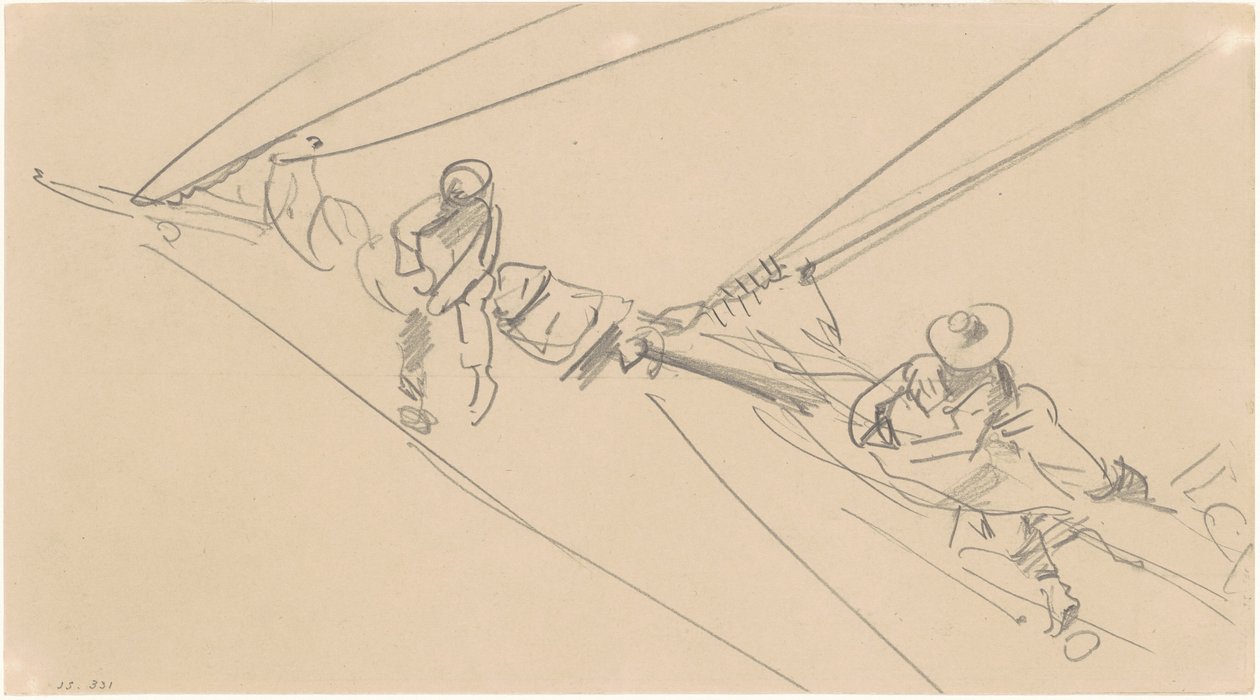 Mannen op een spar door John Singer Sargent