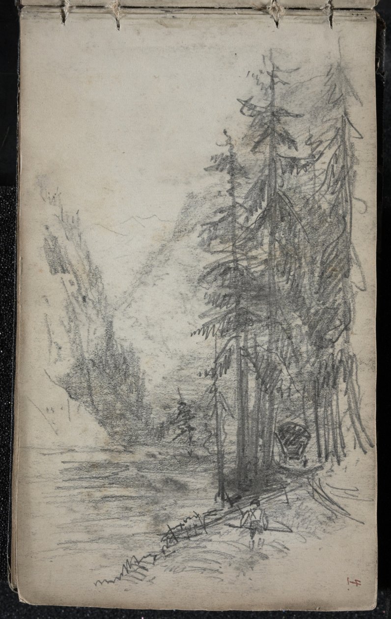 Berglandschap met bomen, 1871-72 door John Singer Sargent