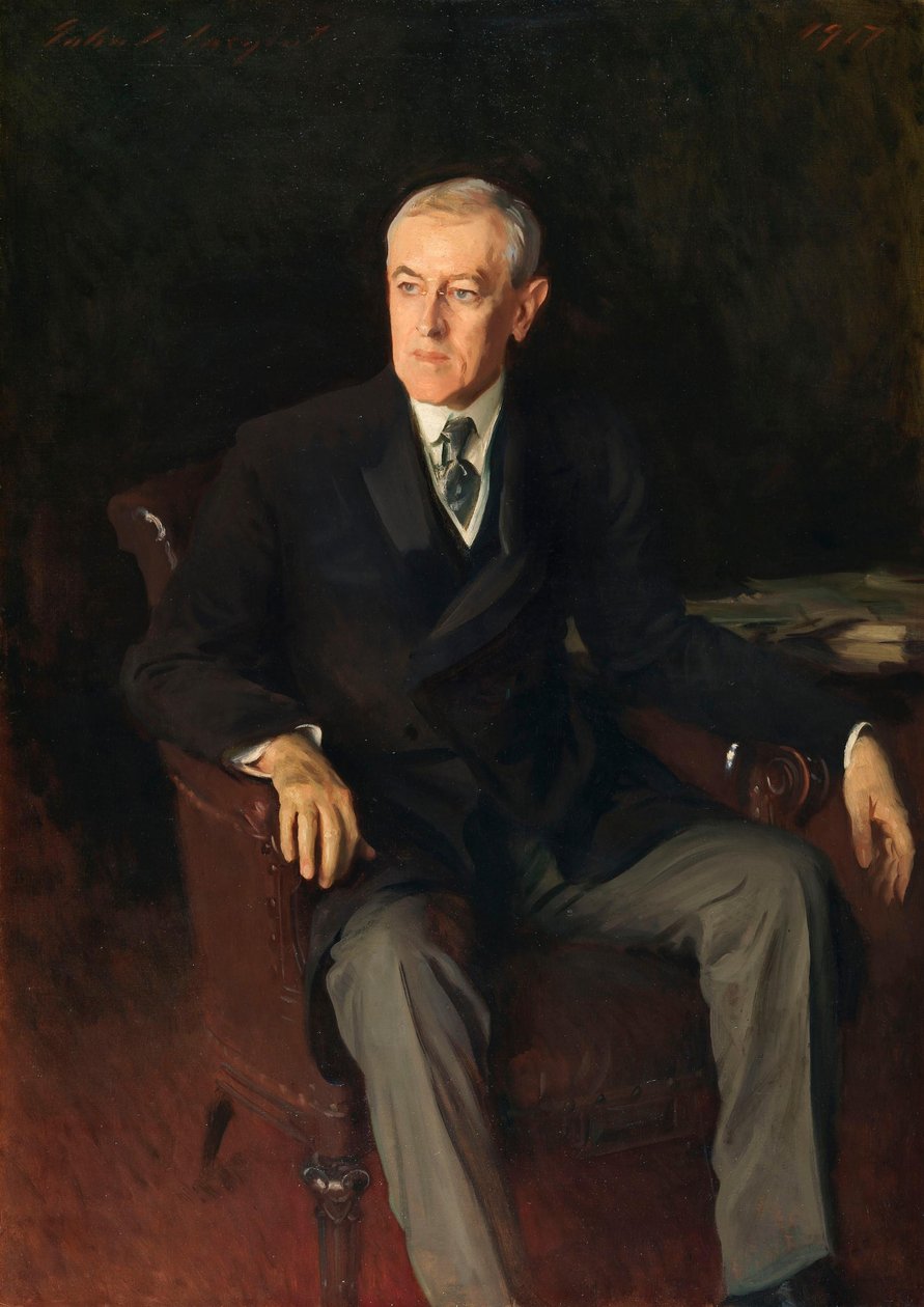 Portret van Woodrow Wilson (1856-1924), Amerikaans president door John Singer Sargent