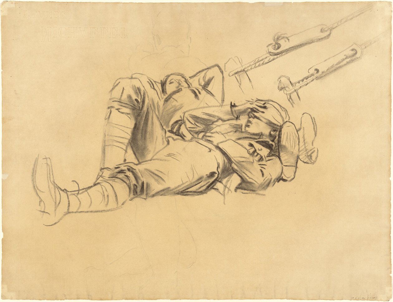 Studies voor Gassed [recto], 1918-1919 door John Singer Sargent