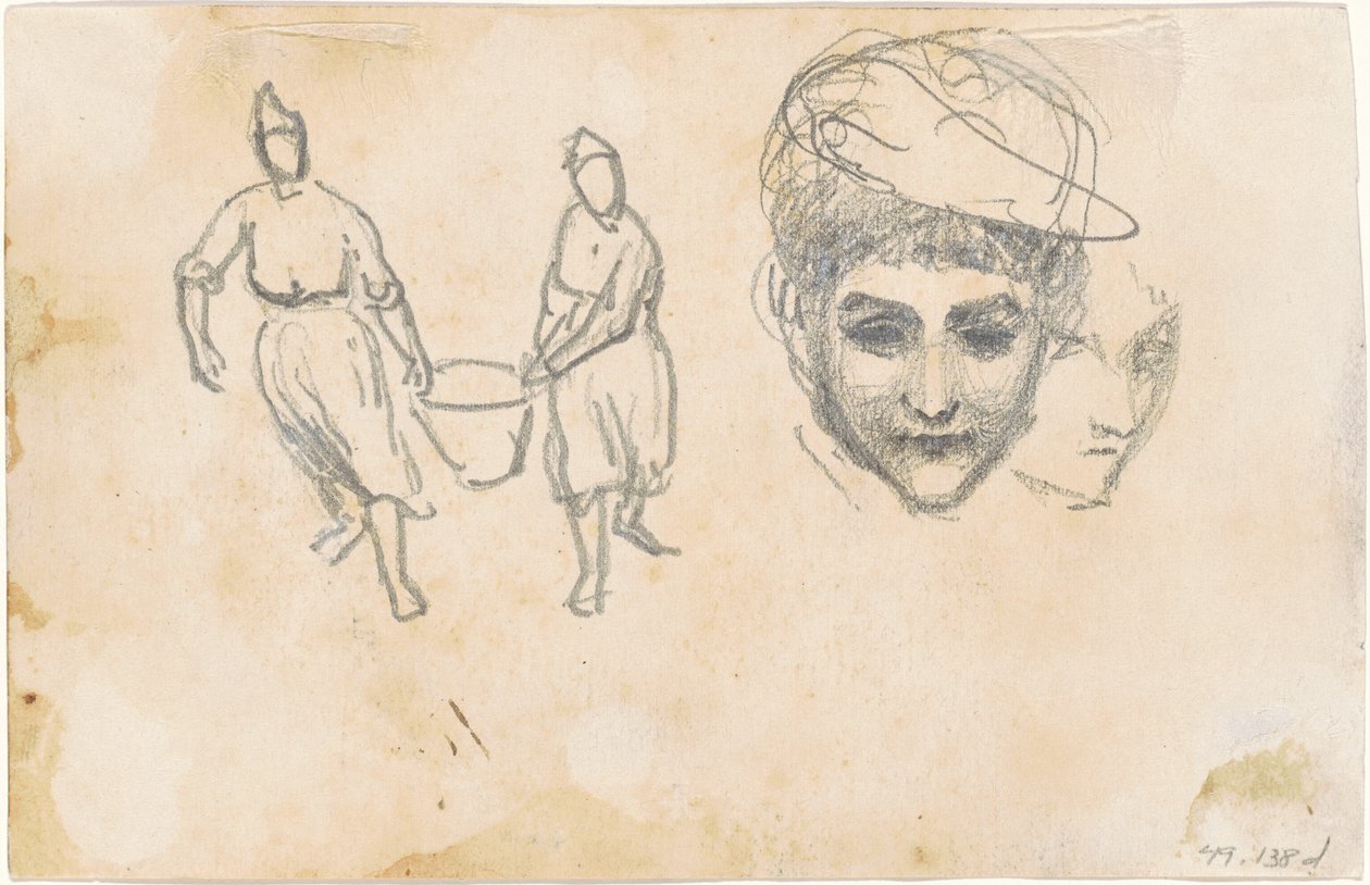 Studies van Boeren [verso] door John Singer Sargent
