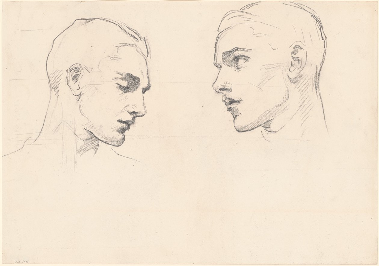 Studies van een mannenhoofd, ca. 1875 door John Singer Sargent