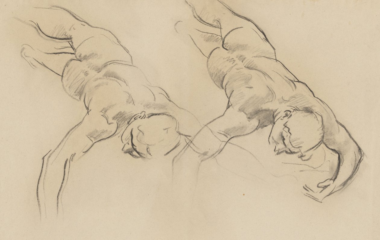 Studie naar een van de Uren (derde figuur van links, gedraaid) voor ‘Apollo in zijn strijdwagen met de Uren’, muurschildering, Trappenhuis, Museum of Fine Arts, Boston door John Singer Sargent