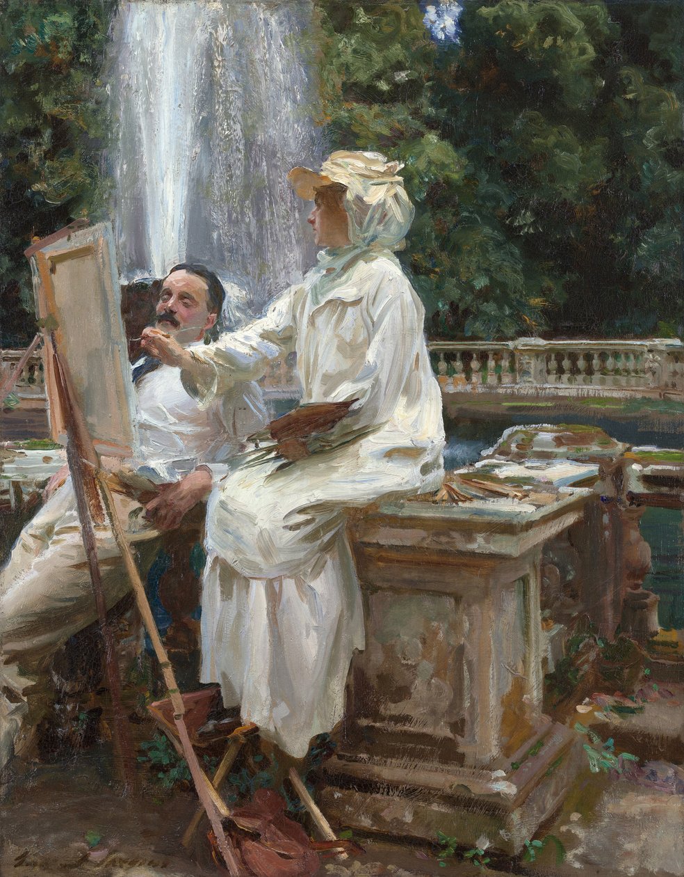 De Fontein, Villa Torlonia, Frascati, Italië door John Singer Sargent