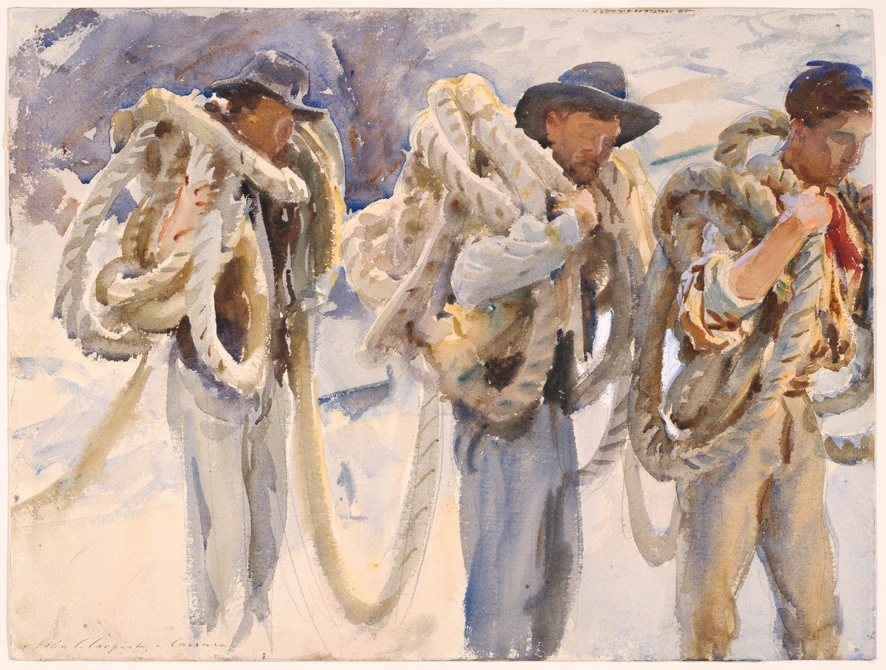 Arbeiders in Carrara door John Singer Sargent