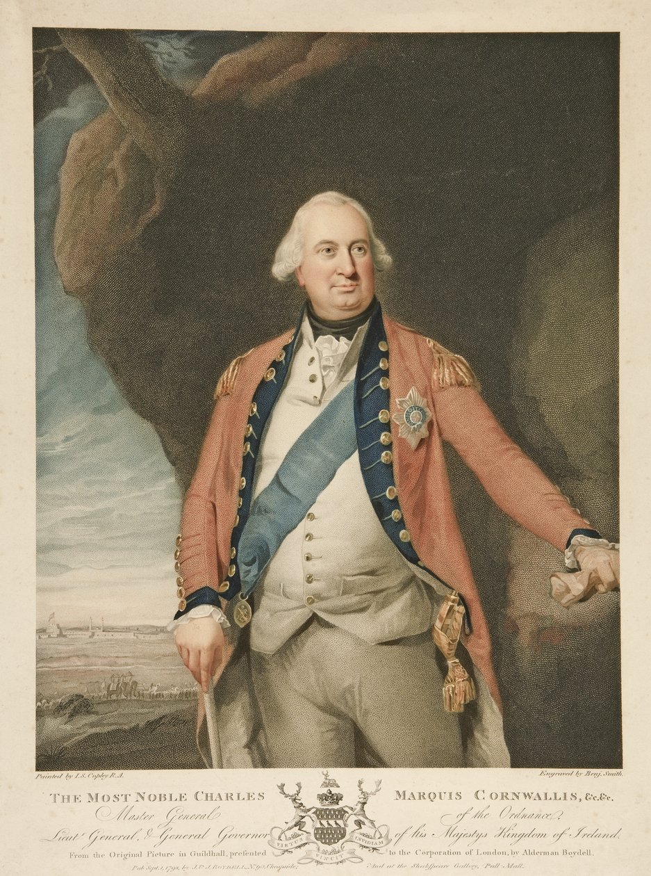 De Zeer Edele Charles Marquis Cornwallis, pub. 1798 door John Singleton (after) Copley