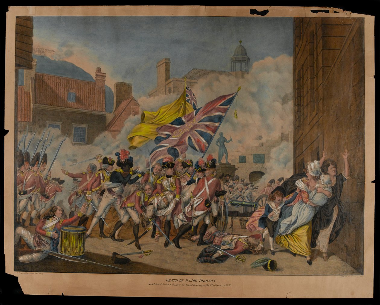 Dood van majoor Pierson en nederlaag van de Franse troepen op het eiland Jersey op 6 januari 1781 door John Singleton Copley