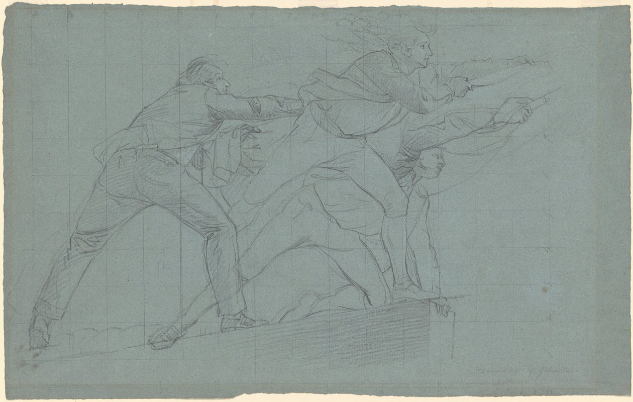 Studie voor "De nederlaag van de drijvende batterijen bij Gibraltar" door John Singleton Copley