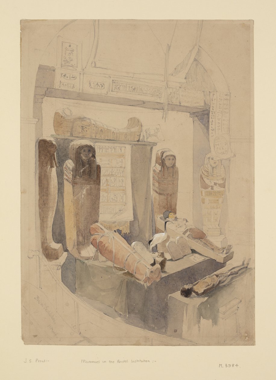 Mummies in de Bristol Institution door John Skinner Prout