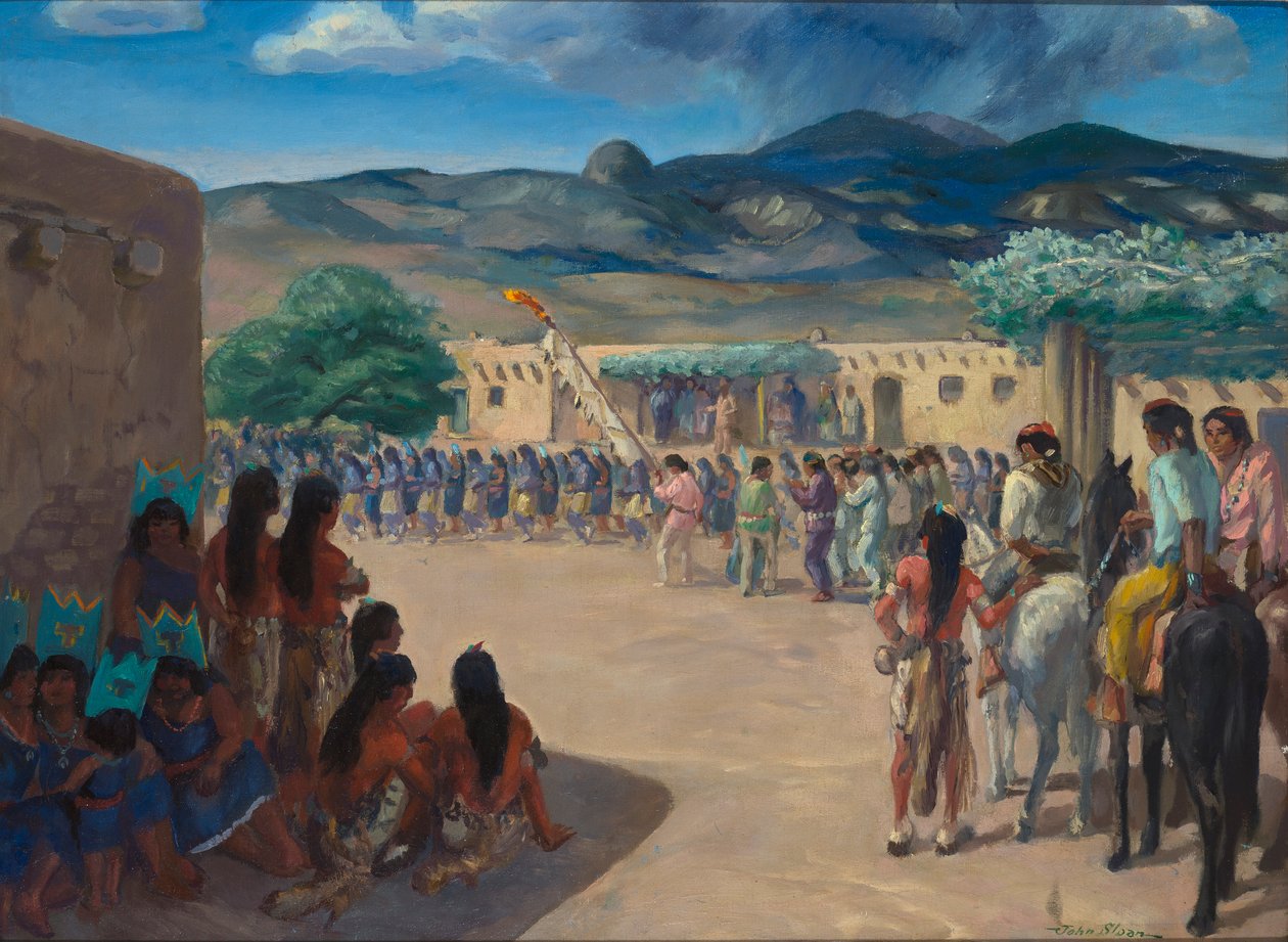 Dans in Cochiti Pueblo, New Mexico door John French Sloan