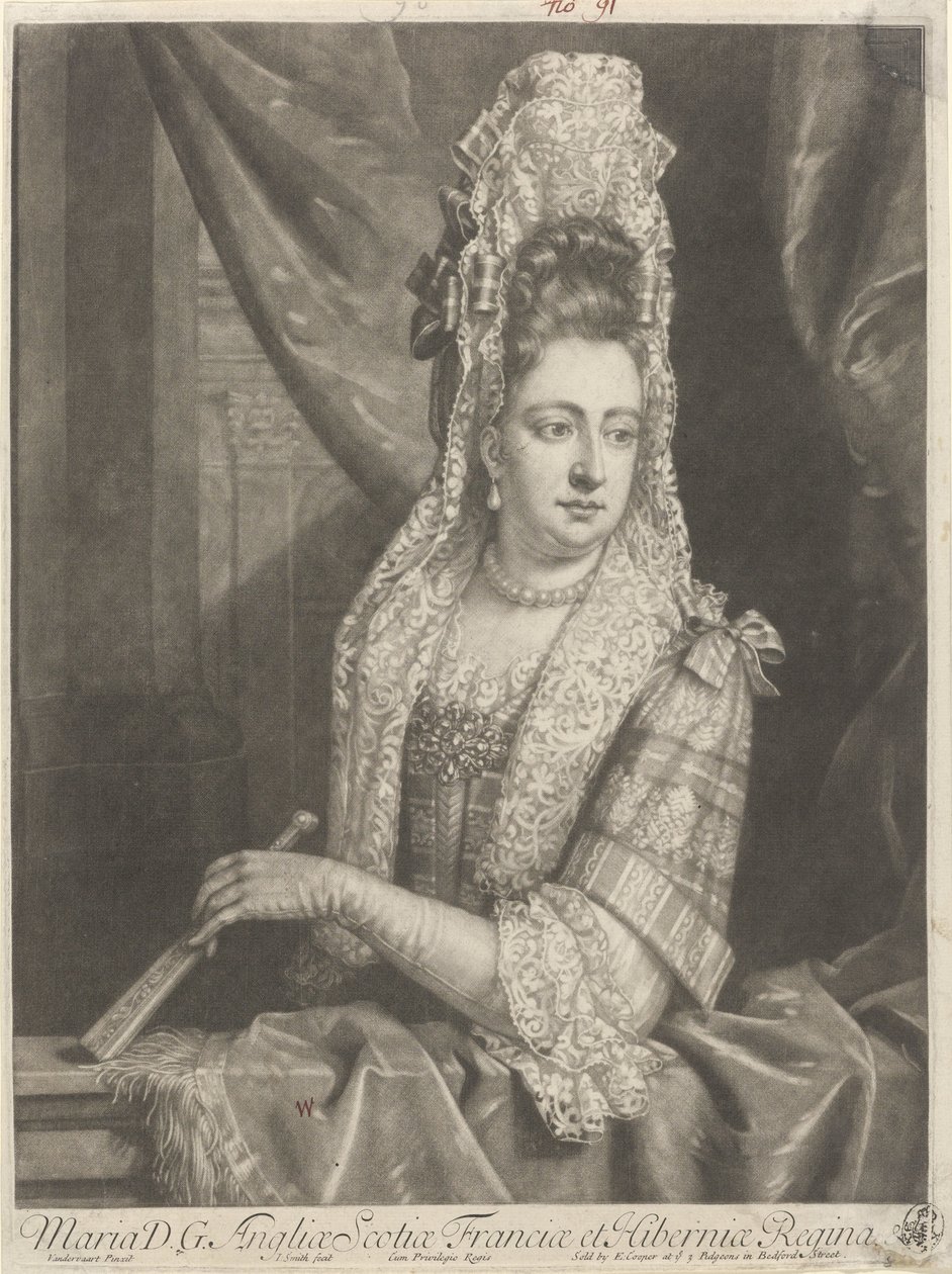 Portret van Maria II Stuart door John Smith