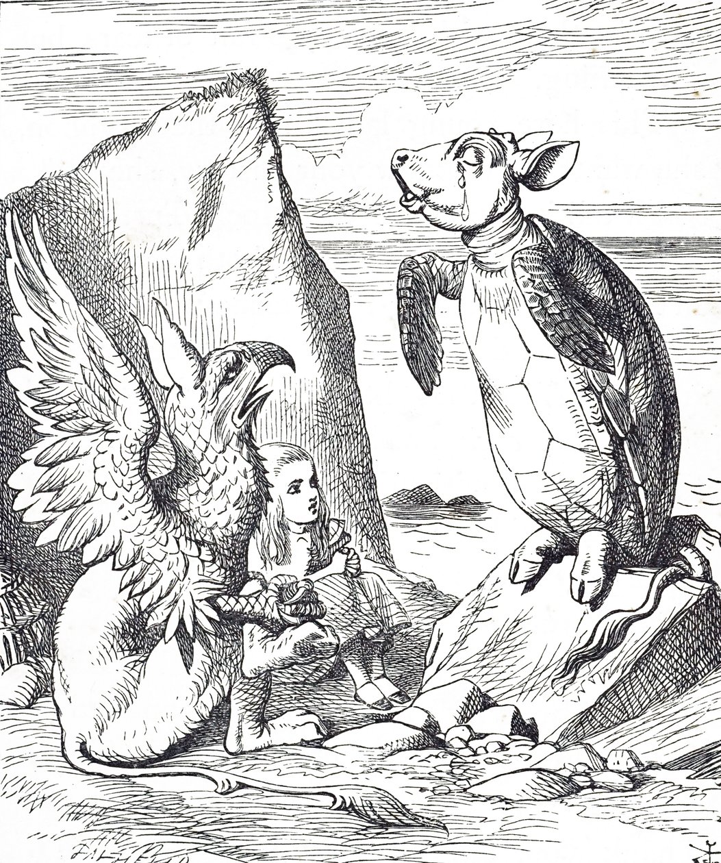 Alice, Mock Turtle en de Gryphon uit Alice